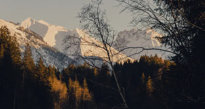 Mountain landscape at dusk
